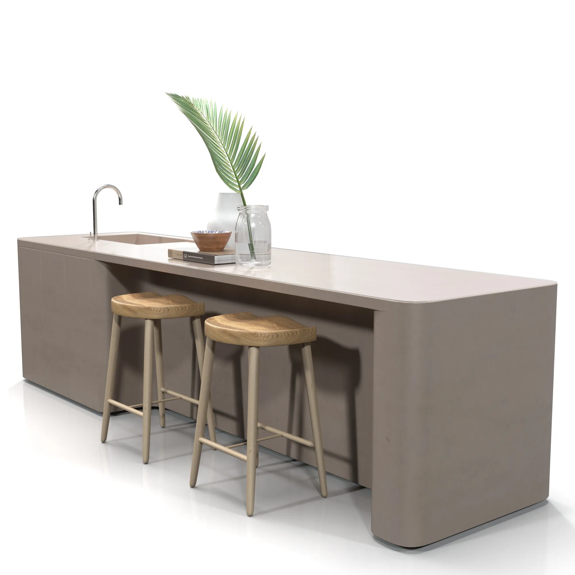 Kitchen Island Countertop 03 PBR 3D Model_01